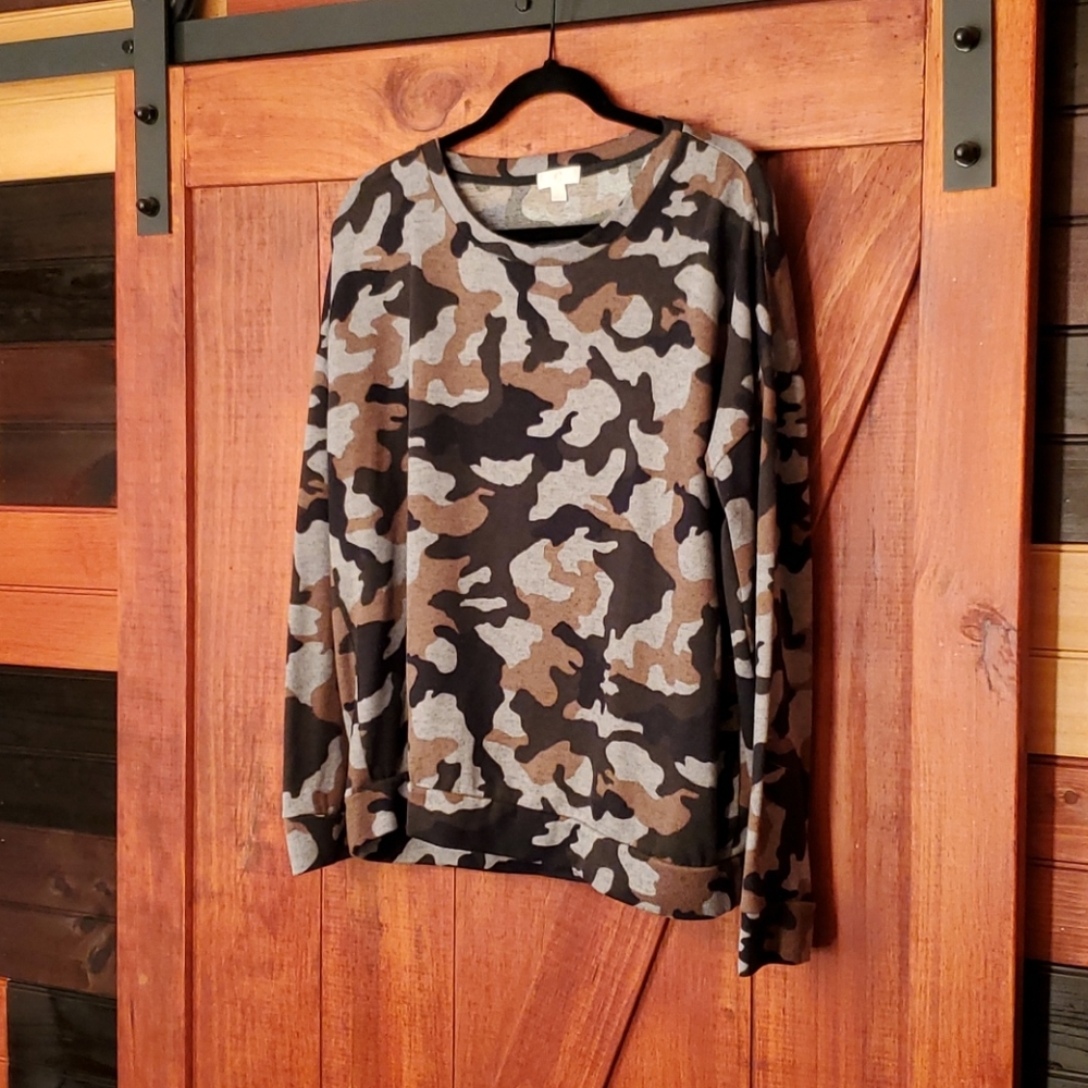 Charming Charlie's camo sweater